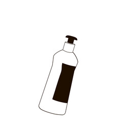 detergent bottle black and white linear illustration