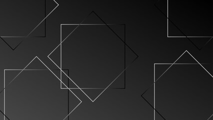 Black abstract background with geometric shape. Futuristic hi-technology concept. Horizontal banner template. Suit for cover, banner, brochure, corporate, poster, presentation, website