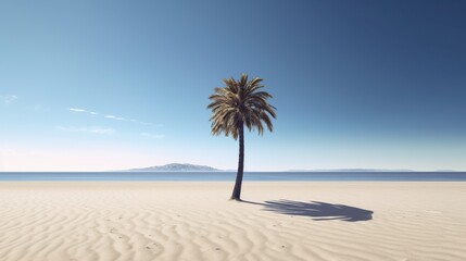 Fototapeta premium Tranquil Serenity in Nature Solitary Palm Majesty
