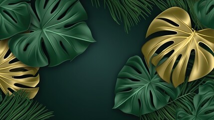Wallpaper Leaves of Monstera, abstract green texture, nature background