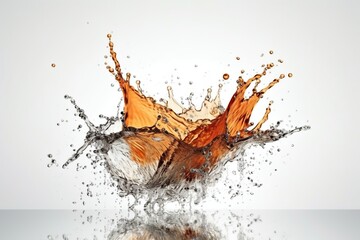 Vibrant Burst Orange Water Splash Isolated on White Background