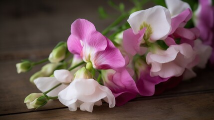 Naklejka na ściany i meble Vintage Charm Old Spice Sweet Pea - Delicate Blossoms in Timeless Beauty