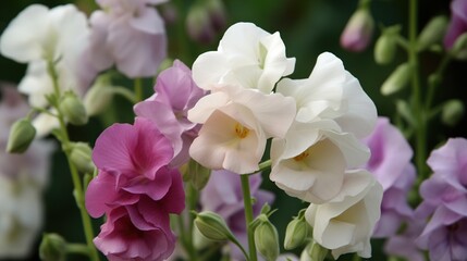 Fototapeta na wymiar Vintage Charm Old Spice Sweet Pea - Delicate Blossoms in Timeless Beauty