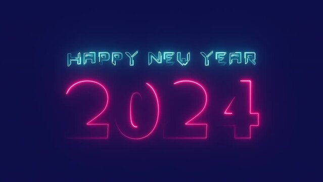 2024 happy new year 2024 animated text new year