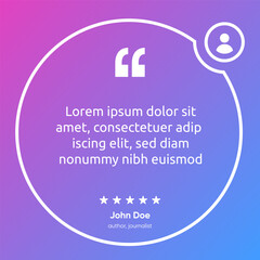 3D bubble testimonial banner, quote, infographic. Social media post template designs for quotes. Empty speech bubbles, quote bubbles and text box. Vector Illustration EPS10.