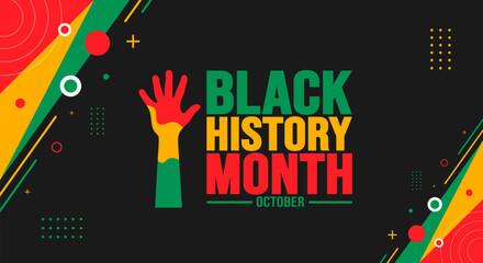 Black History Month background template Celebrated in October and February United States, Canada, Great Britain, Africa, Uk, Ireland. use to book cover, banner, placard, card, and poster.