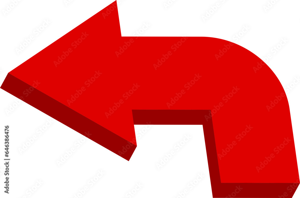 Poster red arrows icons set. vector arrow icon in 3d style.