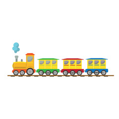 Toy train. Vector flat illustration. Cartoon baby toy design. Suitable for animation, using in web, apps, books, education projects