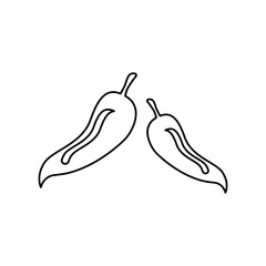 hot pepper icon on white background, vector illustration
