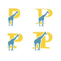 Initials Logo Design Alphabet Letter 0 Girafe Logo Design Concept