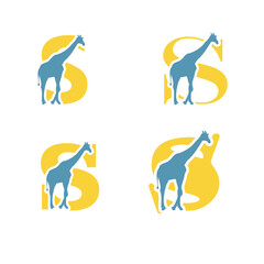 Initials Logo Design Alphabet Letter 0 Girafe Logo Design Concept