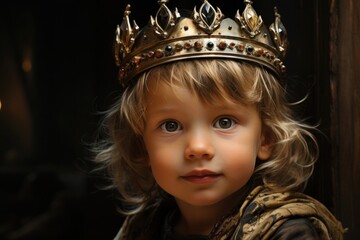 small  king  boy with  gold crown
