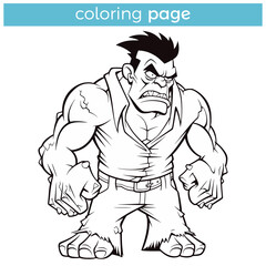 simple page drawing for kids frankenstein horror monster vector illustration template design