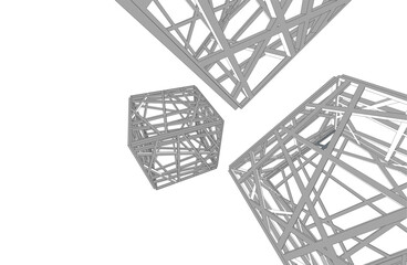Architectural background. Cube lattice construction