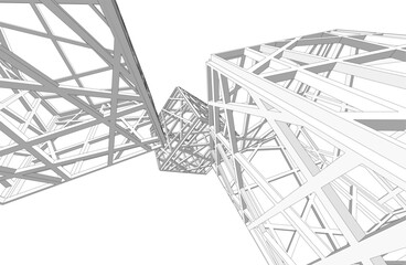 Architectural background. Cube lattice construction