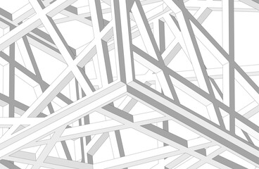 Fototapeta premium Architectural background. Cube lattice construction