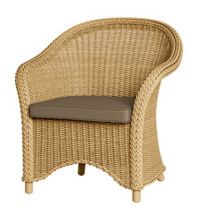 Wicker outdoor armchair or cane chair isolated on transparency background