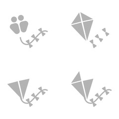 flying snake icon on white background, vector illustration
