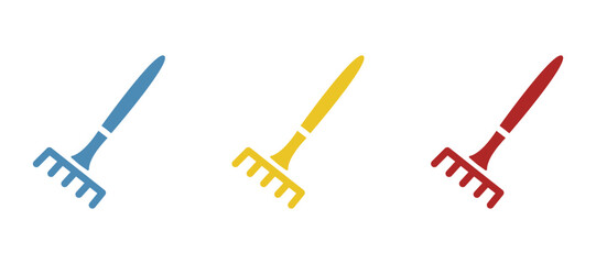 rake icon on a white background, vector illustration