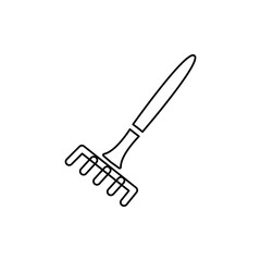 rake icon on a white background, vector illustration