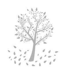 tree icon, falling leaves on a white background, vector illustration