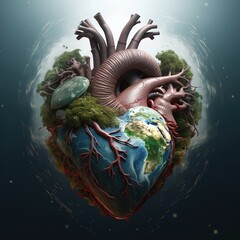 Planet earth as a human heart
