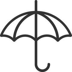 Umbrella icon vector. Rain protection. Concept for insurance company. Black and white silhouette flat design