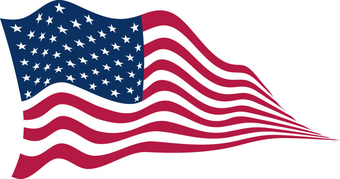 America independence day design greeting card. Modern USA flag vector illustration. 
