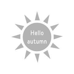 icon hello autumn to the sun, vector illustration
