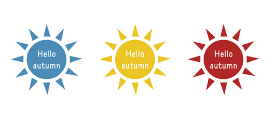 icon hello autumn to the sun, vector illustration