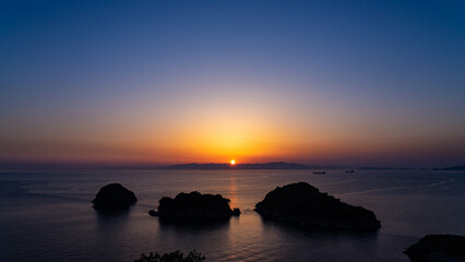 Fototapeta premium 雑賀崎からの夕陽