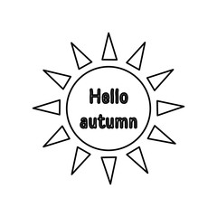 icon hello autumn to the sun, vector illustration