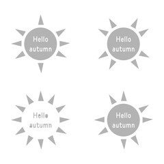 icon hello autumn to the sun, vector illustration