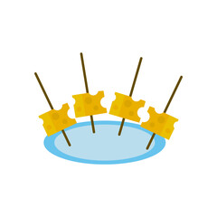 icon of a piece of cheese on a white background, vector illustration