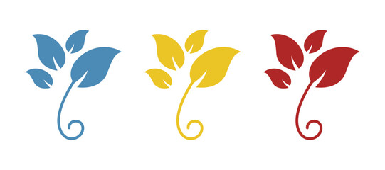 leaves icon on a white background, vector illustration