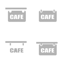 cafe sign icon on white background, vector illustration