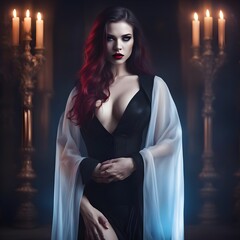 portrait of a woman in a dark dress
