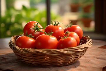 tomatoes in a basket