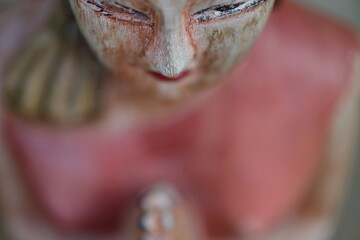 Partial view to a buddha face in Singapore.