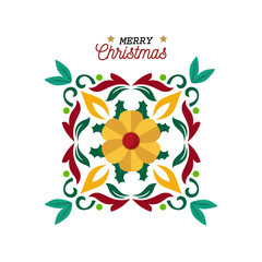 Fleur De Leis Floral Merry Christmas