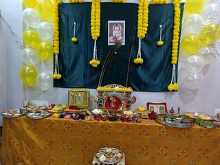 Janmashtami celebration decoration at home 