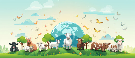 World Farm Animal Day: Greeting Banner Concept