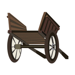 Graphic illustration of Wooden Cart.
