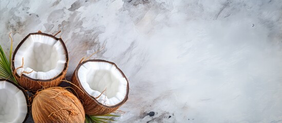 Coconut background in natural wallpaper isolated pastel background Copy space