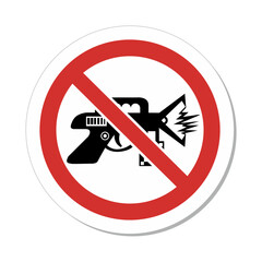 ISO Prohibition Gun Rules Sign: No Taser Stun Gun Symbol