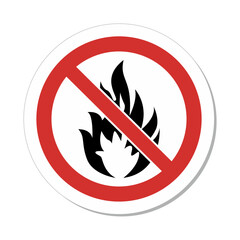 ISO Prohibition Sign: No Fire Or Open Flame Symbol