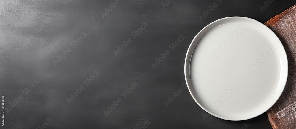 Aufkleber Chalkboard and white plate isolated on textucopy space image on isolated background with copy space for text