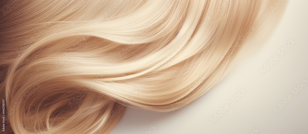 Poster blonde hair focused neatly styled on isolated pastel background copy space separate