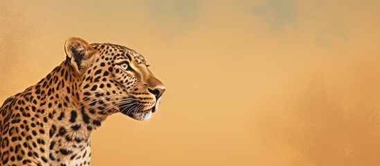 African predators mostly Felidae alone on a isolated pastel background Copy space