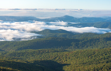 Scenic view from Rough Ridge Lookout , Blue Ridge Parkway, North Carolina, USA.